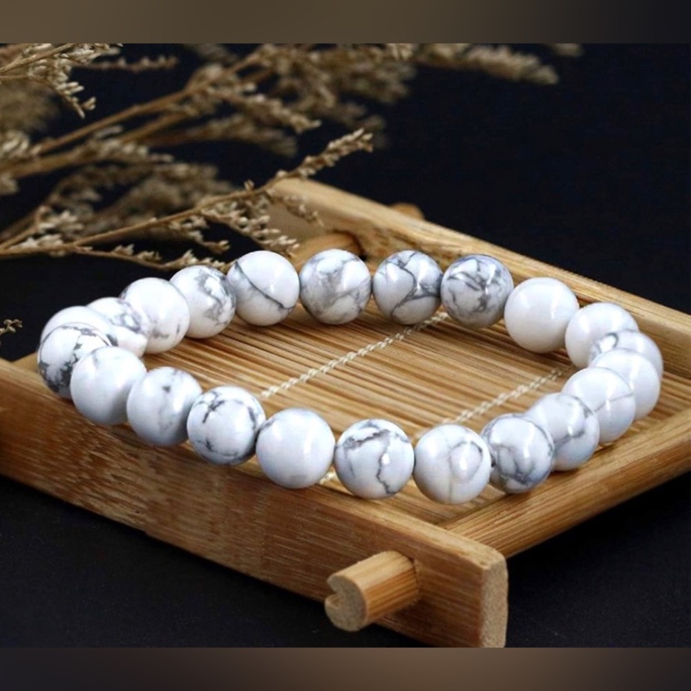 Howlite Chakra Stone Bracelet - Picture 2 of 5